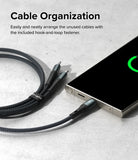 Ringke 3-in-1 Fast Charging Multi Cable - Cable Organization. Easily and neatly arrange the unused cables with the included hook-and-loop fastener.