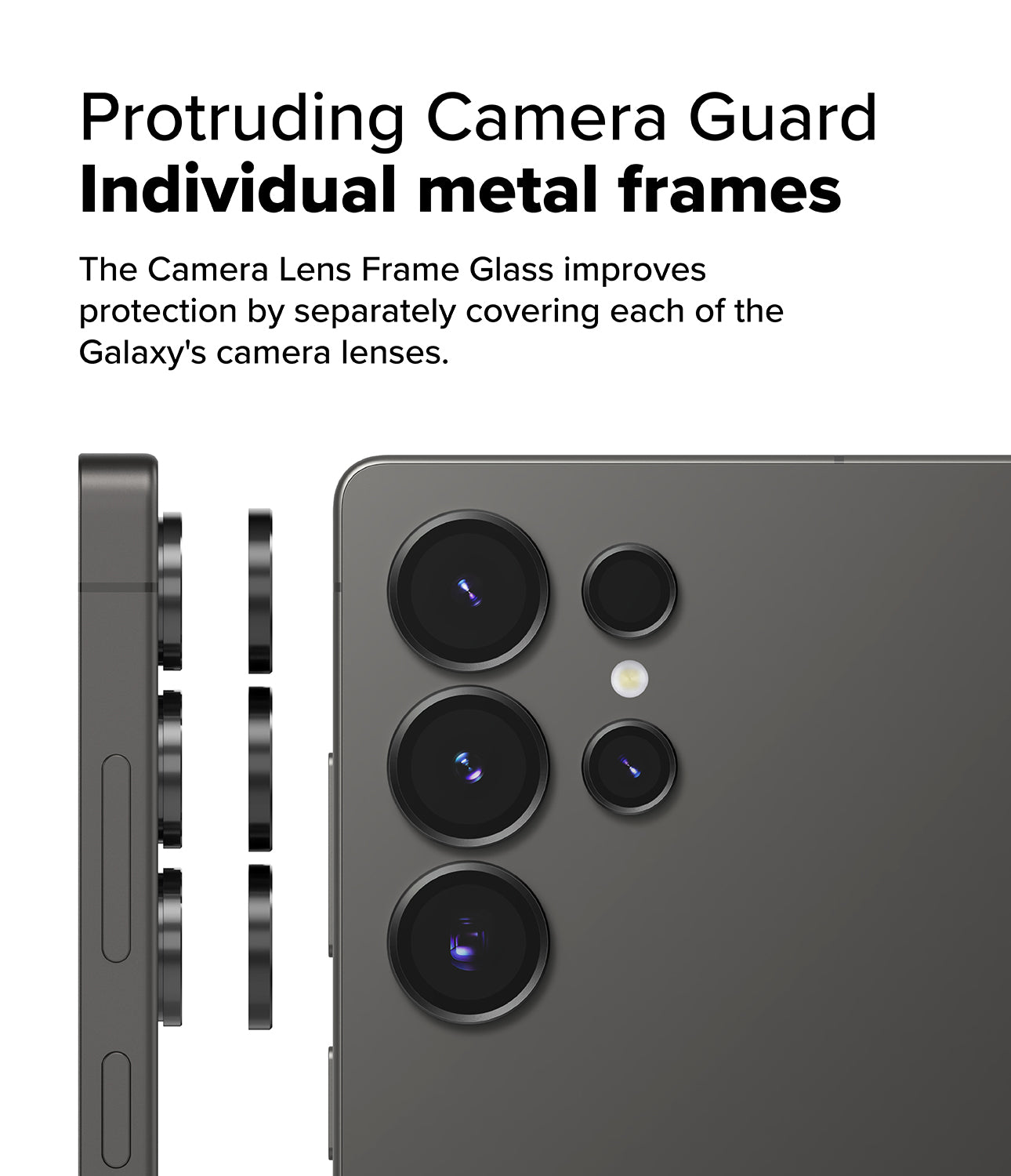 Galaxy S25 Ultra Camera Protector | Protruding Camera Guard Individual metal frames