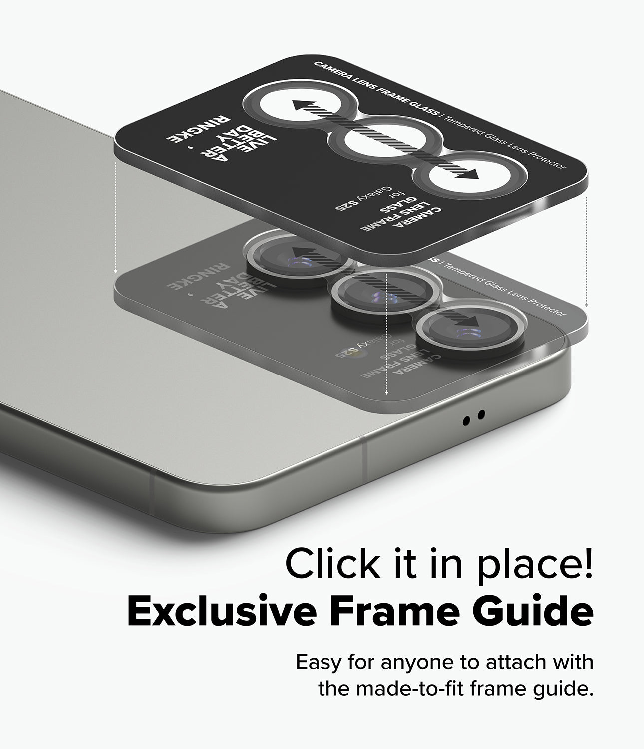 Galaxy S25 Camera Protector | Click it in place! Exclusive Frame Guide