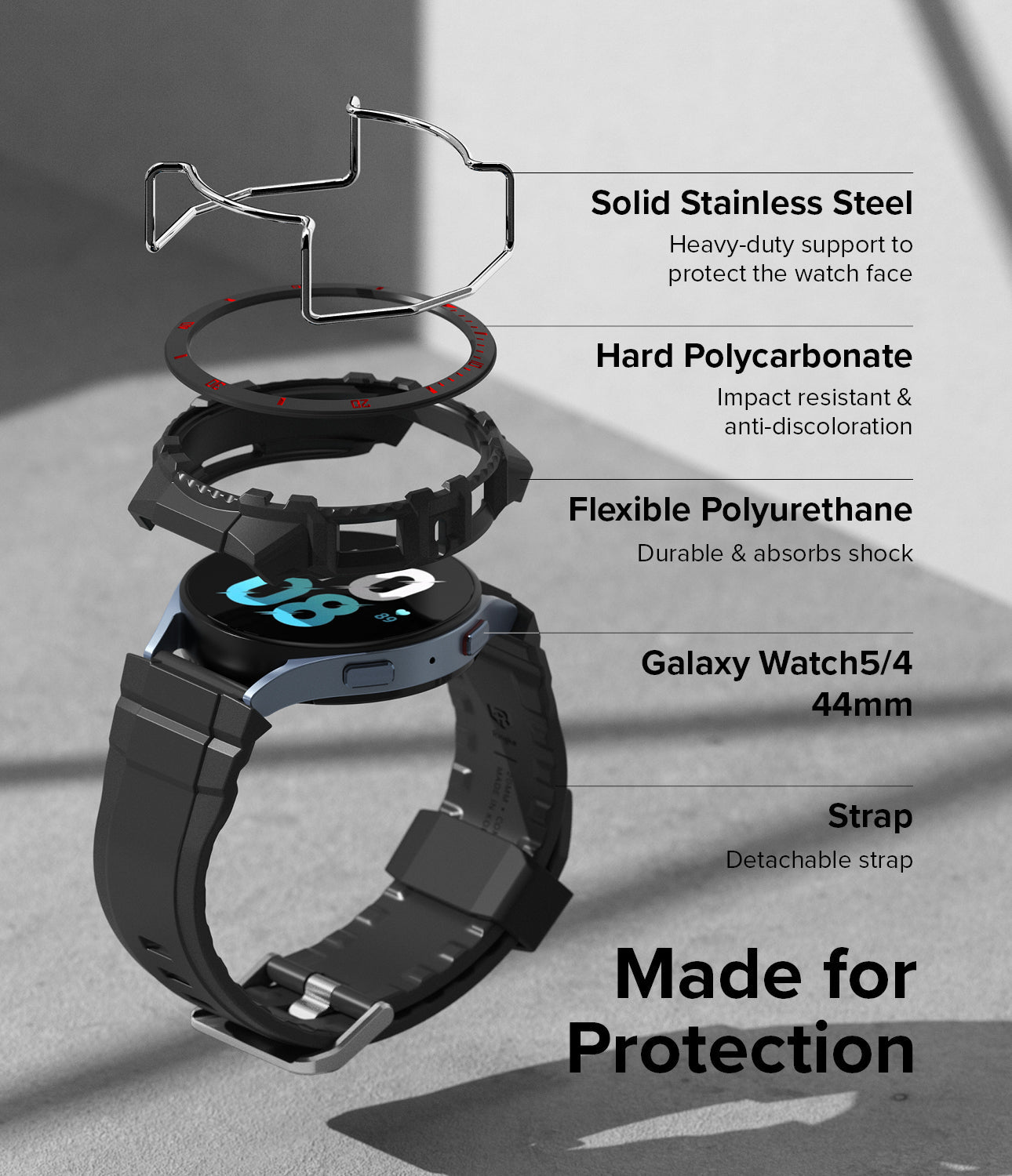 Samsung Galaxy Watch 5/4 44mm Case with Band | Fusion-X Guard 