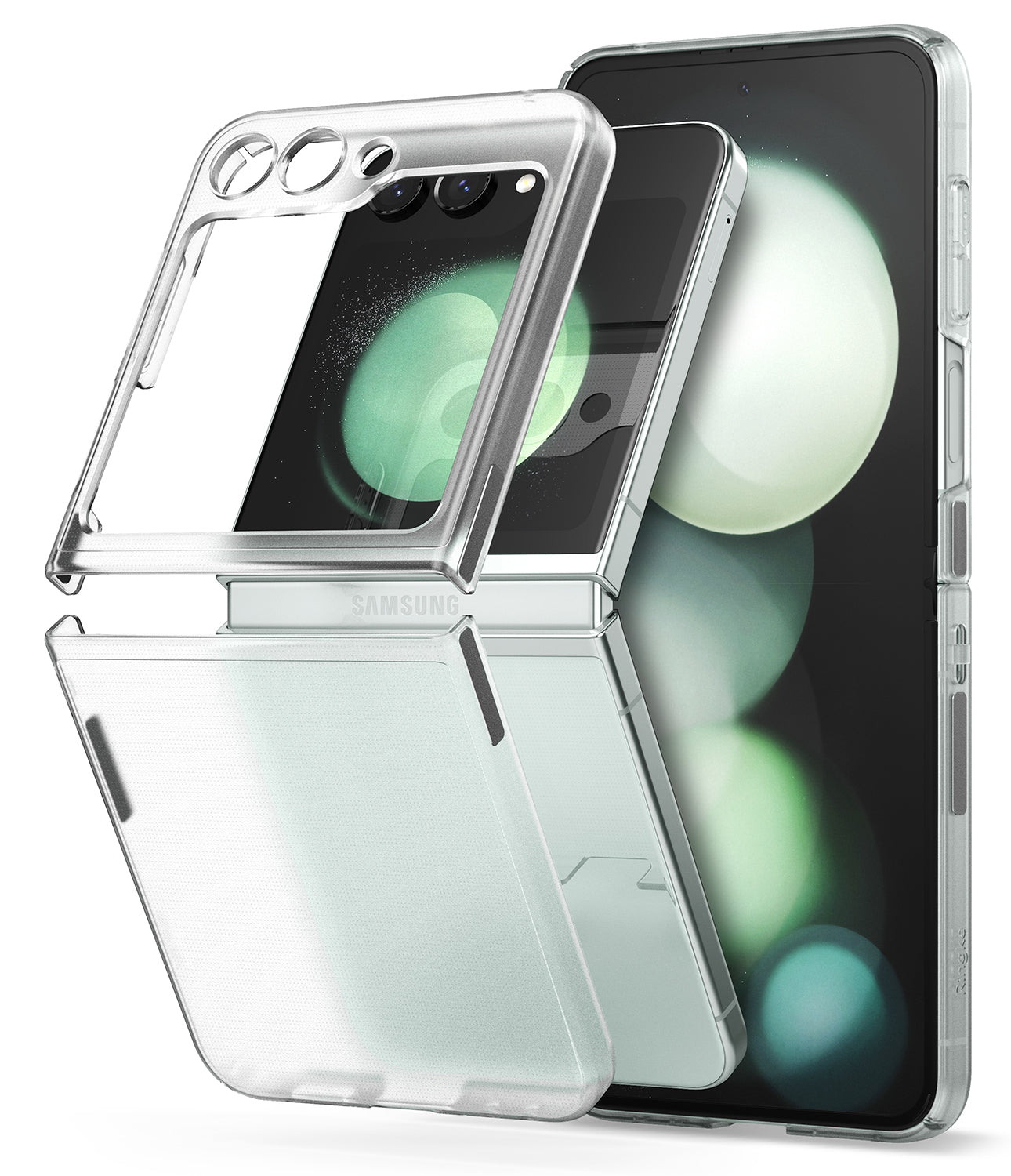 for Samsung Galaxy Z Flip 5 Case, Ultra-Thin Hard PC Frosted Phone Cover  Case for Samsung Galaxy Z Flip 5 5G Women Men [Ring Stand][Magnetic Hinge
