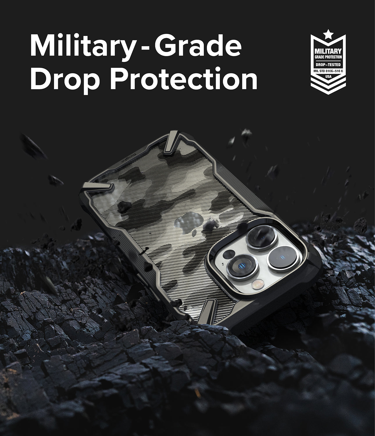 iPhone 14 Pro Max Case | Fusion-X - Camo Black - Military-Grade Drop Protection