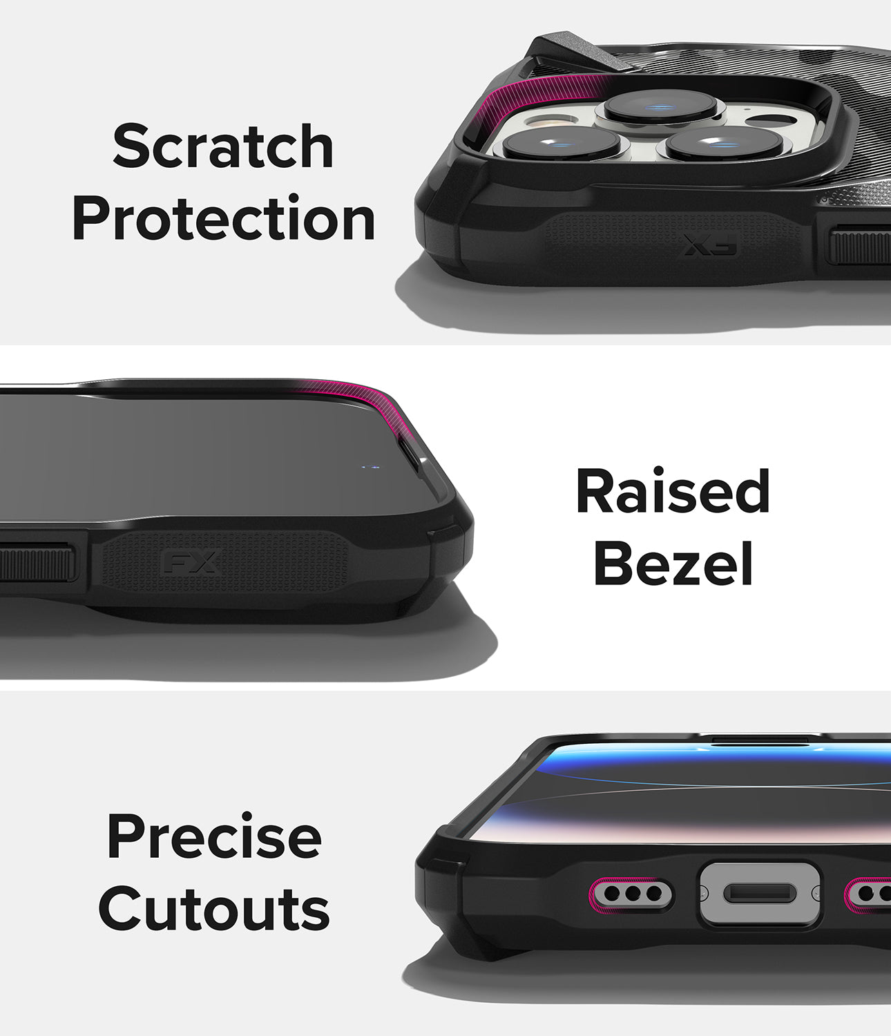 iPhone 14 Pro Max Case | Fusion-X - Camo Black - Scratch Protection Raised Bezel. Precise Cutouts.