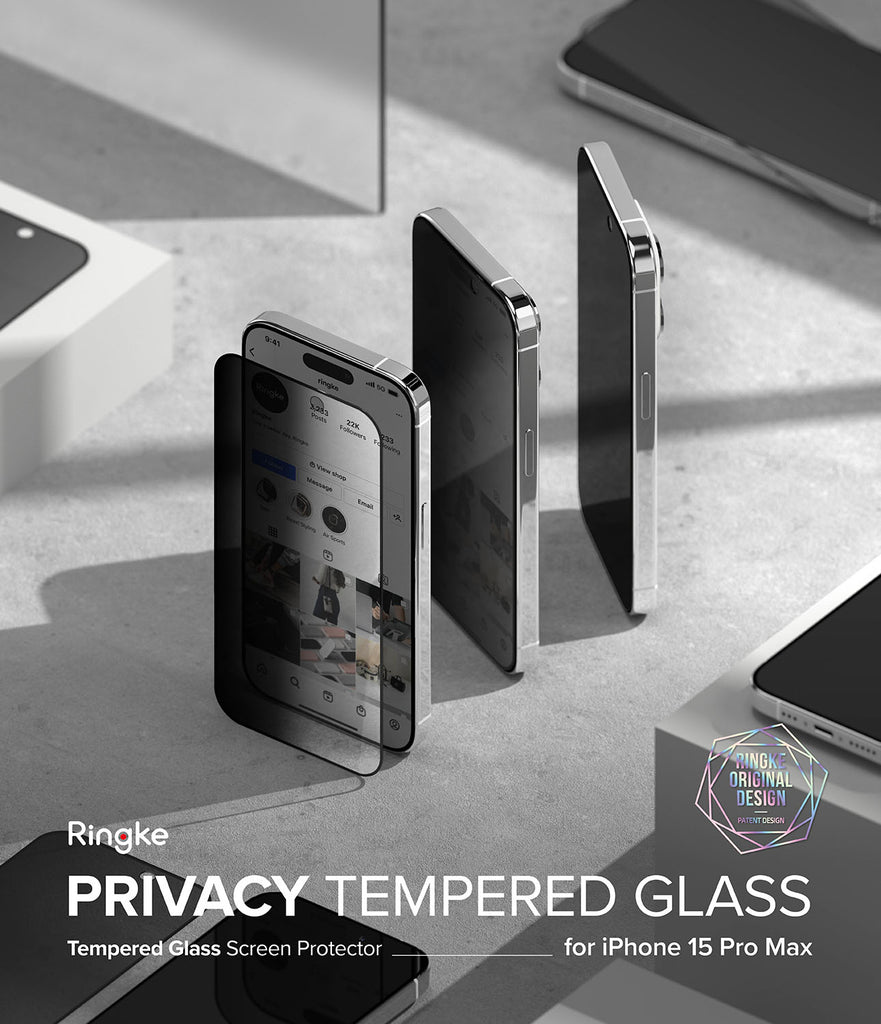 iPhone 15 Pro Max Tempered Glass Privacy Screen Protector
