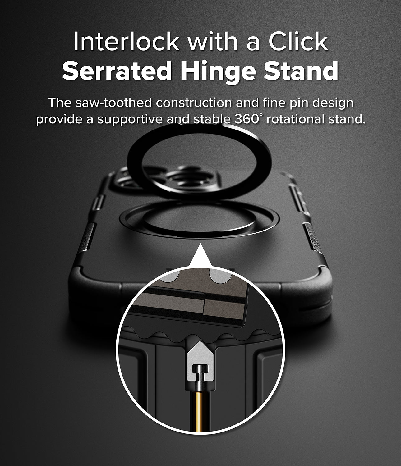 Interlock with a Click Serrated Hinge Stand