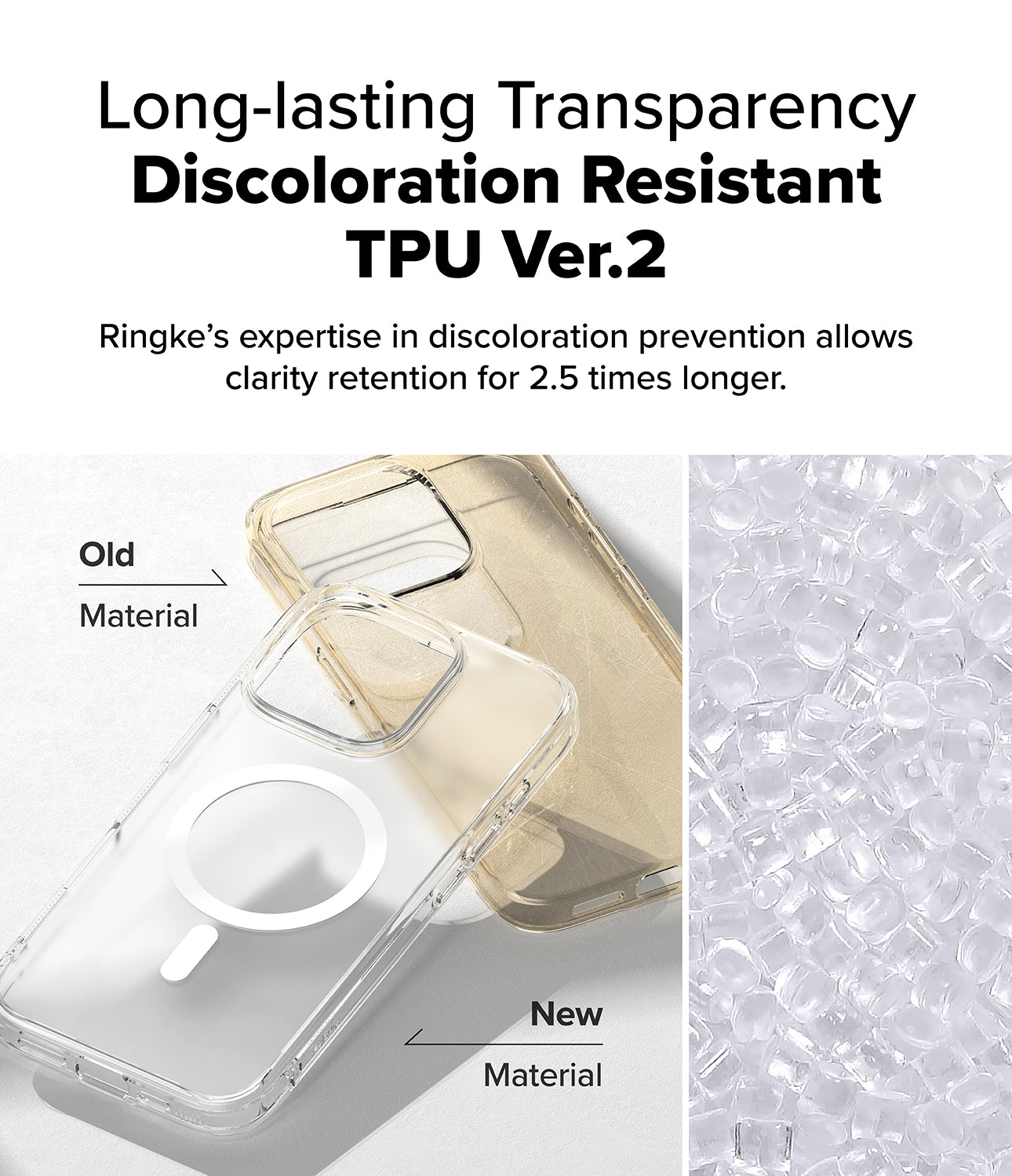 Long-lasting Transparency Discoloration Resistant TPU Ver.2