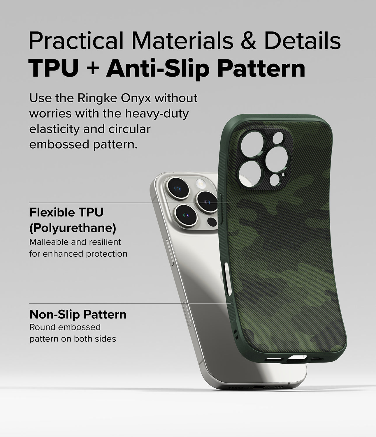 Practical Materials & Details TPU + Anti-Slip Pattern