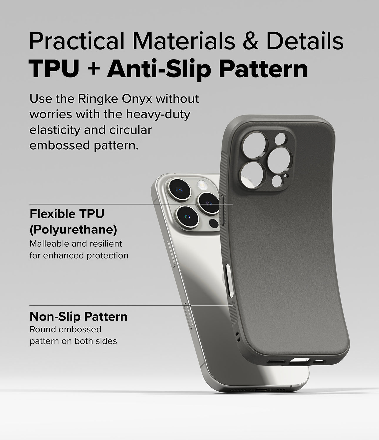 Practical Materials & Details TPU + Anti-Slip Pattern
