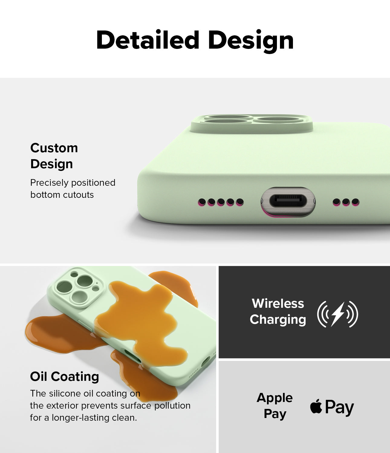 Detailed Design - Custom Design, Oil Coating, Wireless Charging, Apple Pay