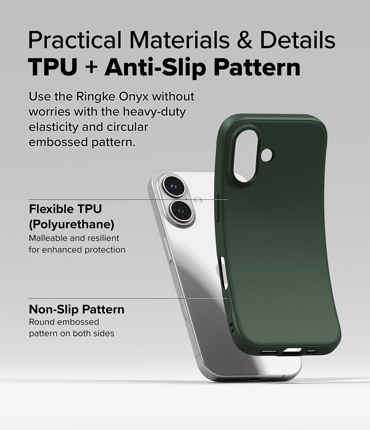 Practical Materials & Details TPU + Anti-Slip Pattern
