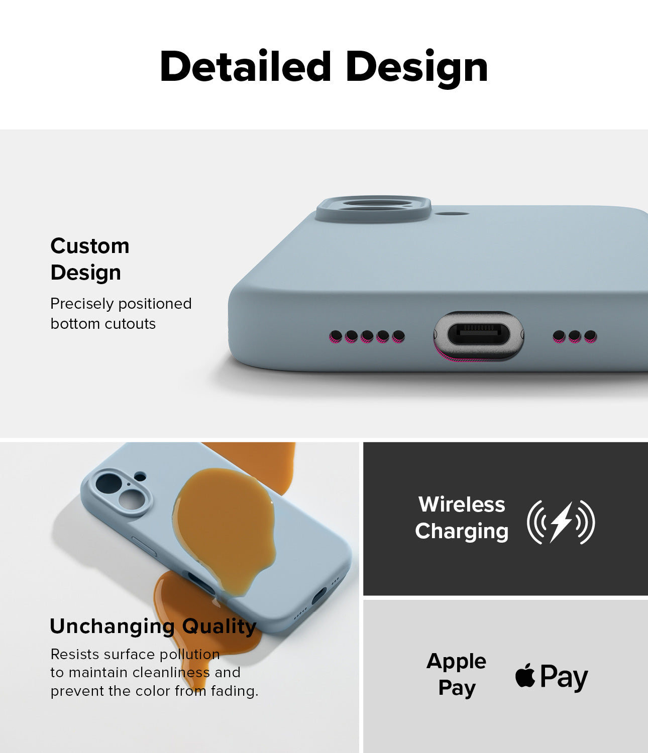 Detailed Design - Custom Design, Unchanging Quality, Wireless Charging, Apple Pay