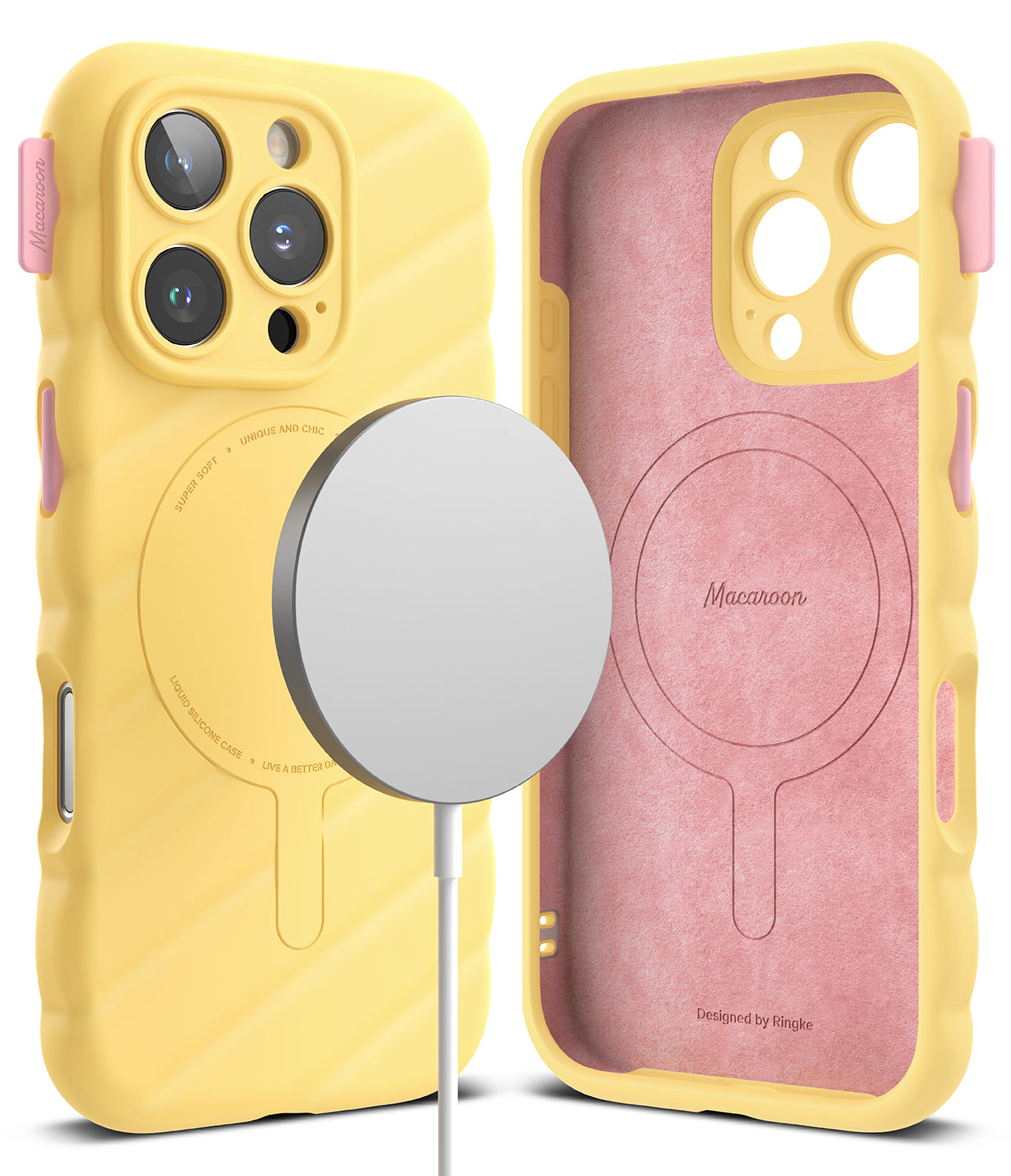 iPhone 16 Pro Case | Macaron Silicone Magnetic - Yellow