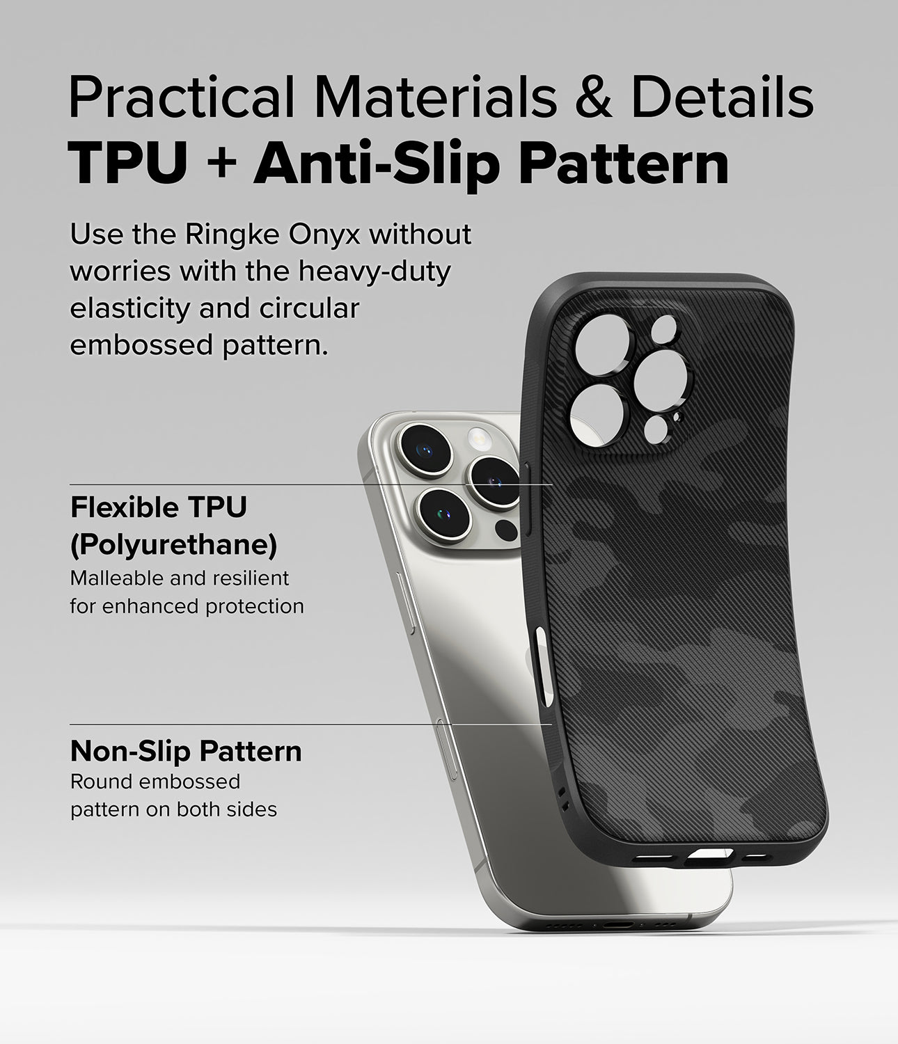 Practical Materials & Details TPU + Anti-Slip Pattern