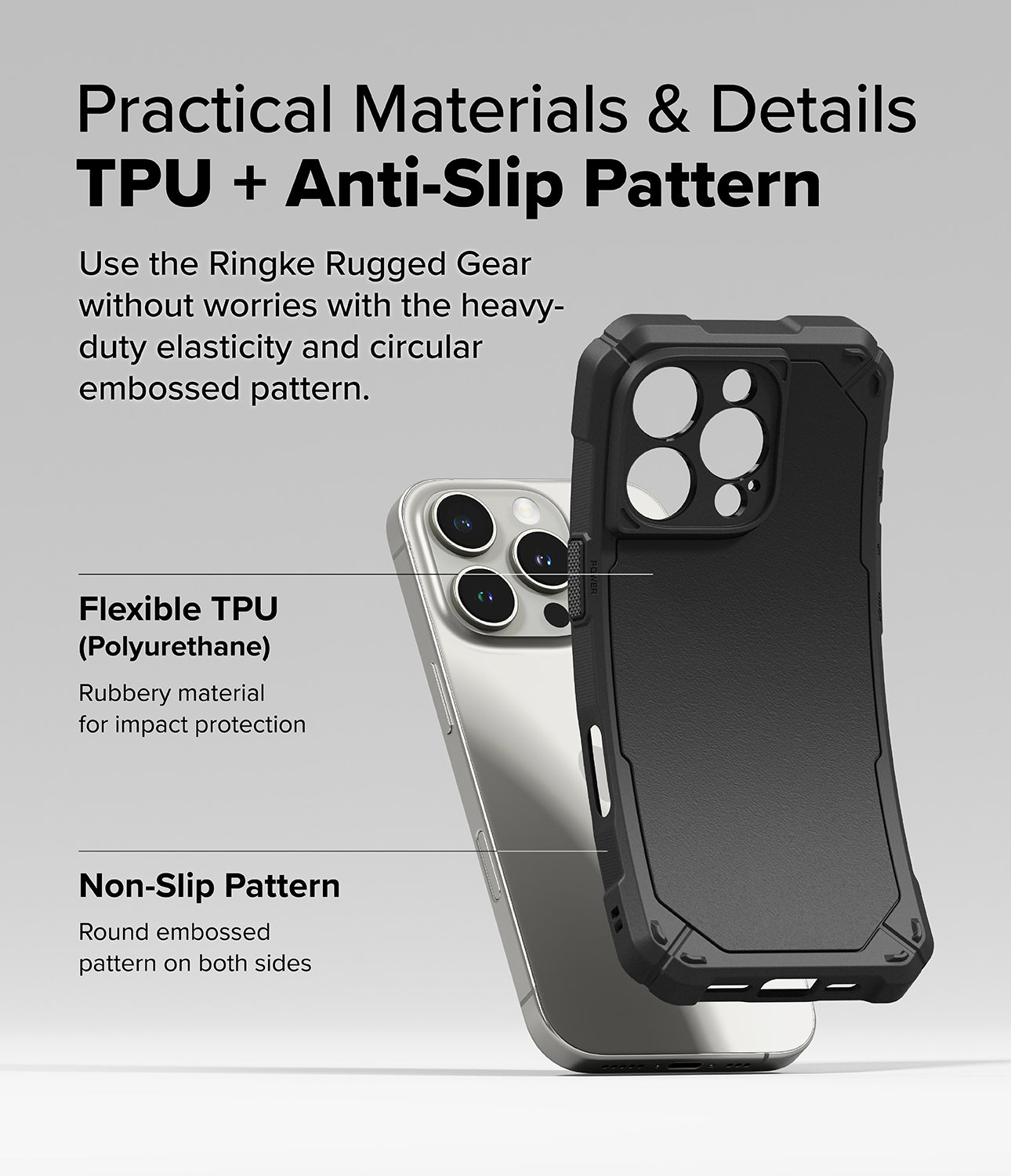 Practical Materials & Details TPU + Anti-Slip Pattern