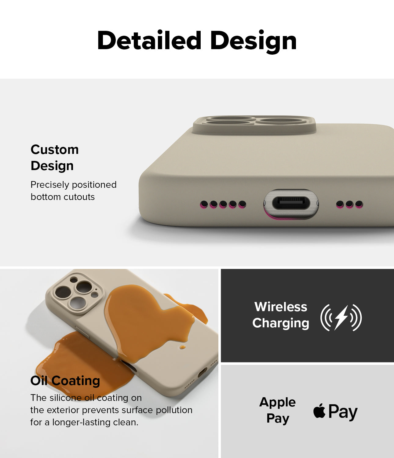 Detailed Design - Custom Design, Oil Coating, Wireless Charging, Apple Pay