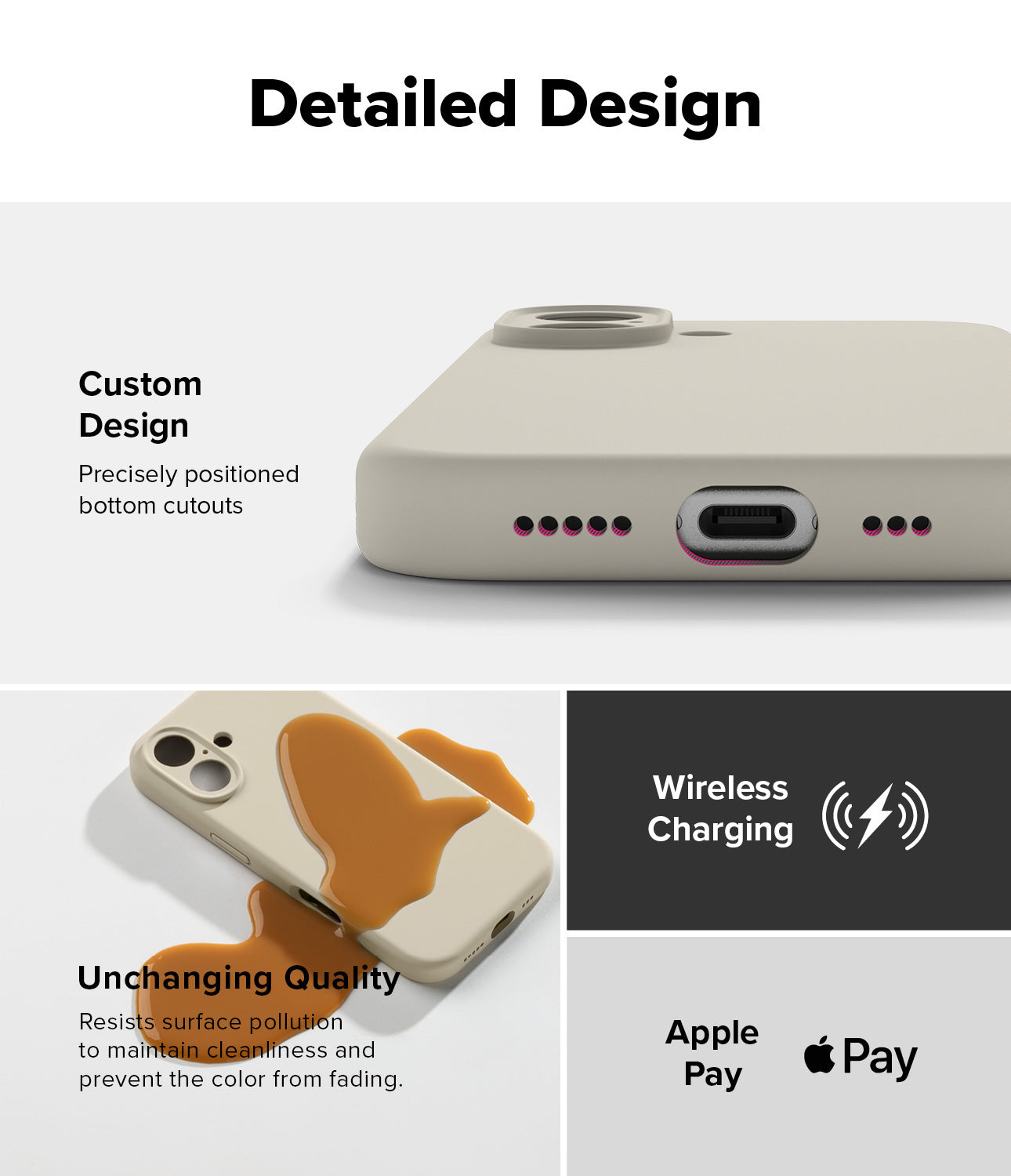 Detailed Design - Custom Design, Unchanging Quality, Wireless Charging, Apple Pay