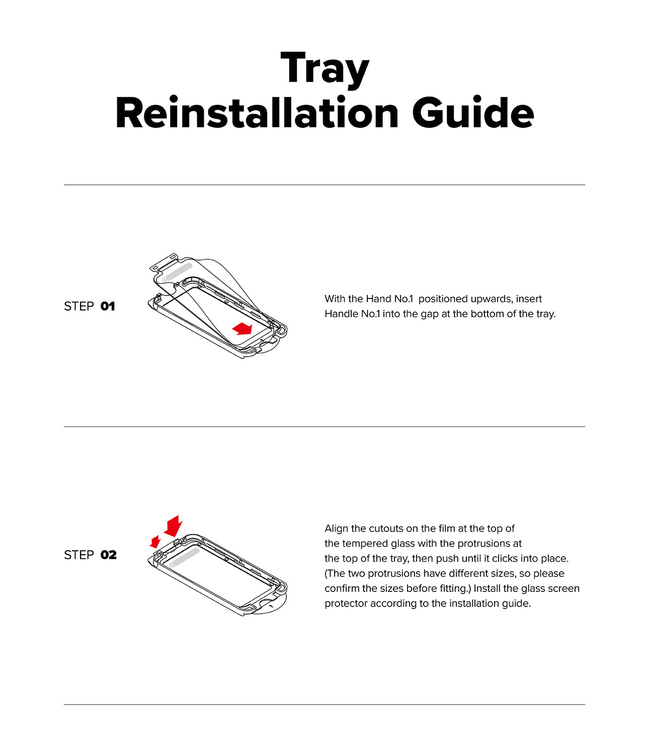 Tray Reinstallation Guide