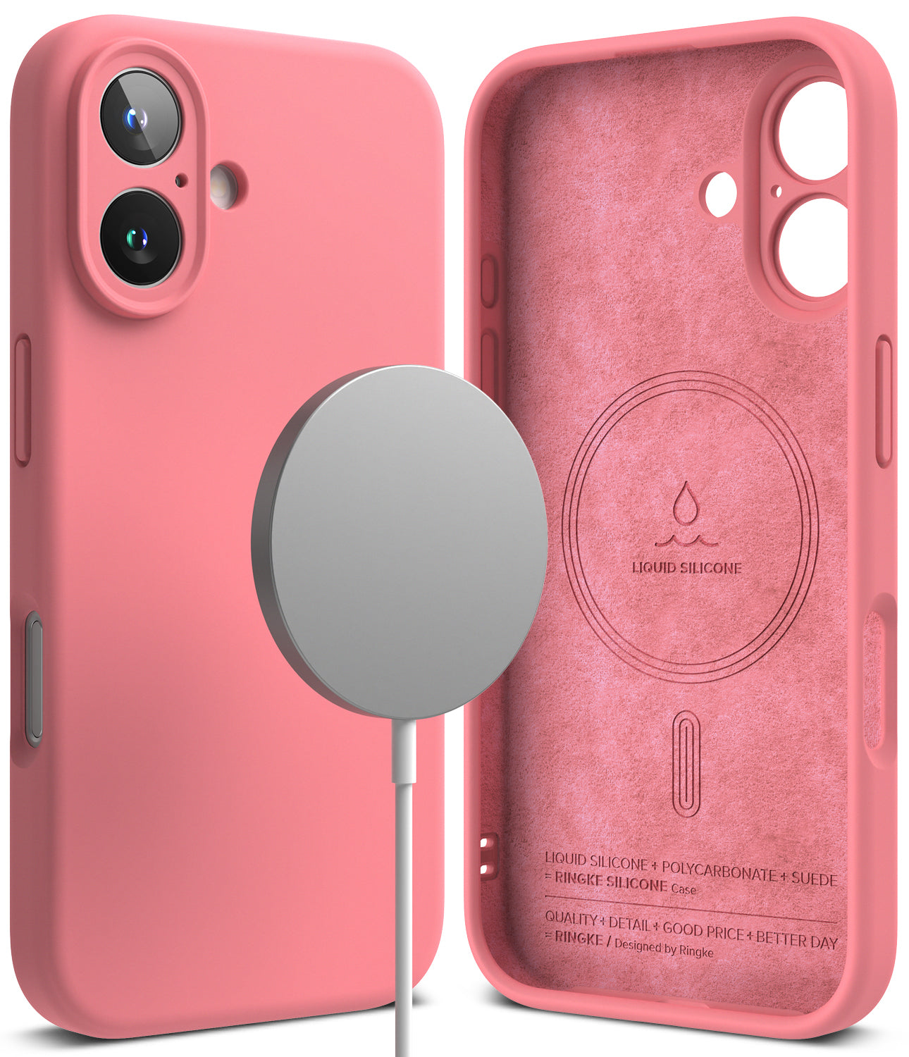 iPhone 16 Plus Case | Silicone Magnetic - Pink