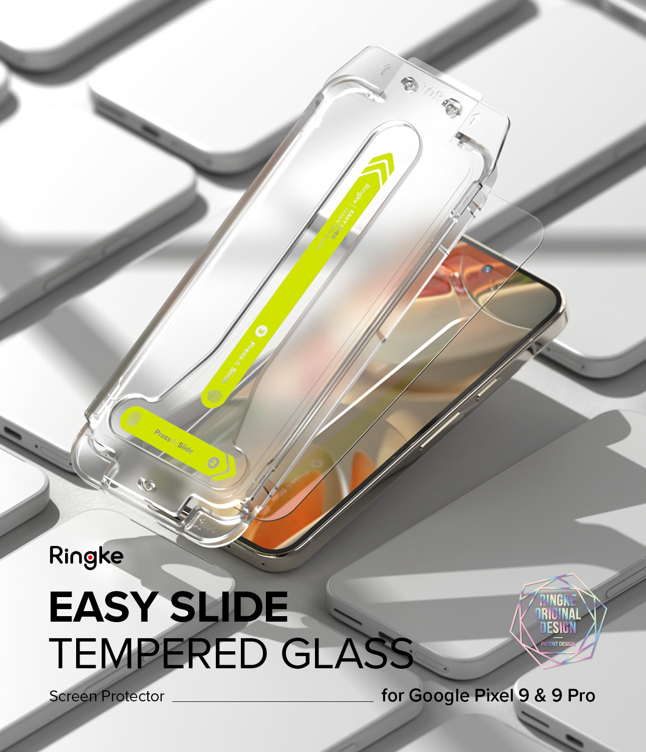 Easy Slide Tempered Glass for Google Pixel 9 Pro / 9 | Ringke Screen Protector