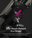 Quick & Go | Grip Bike Mount - One-Touch Detach in a Snap! Press the one-touch button to instantly separate your phone from the mount without removing the silicone grips.