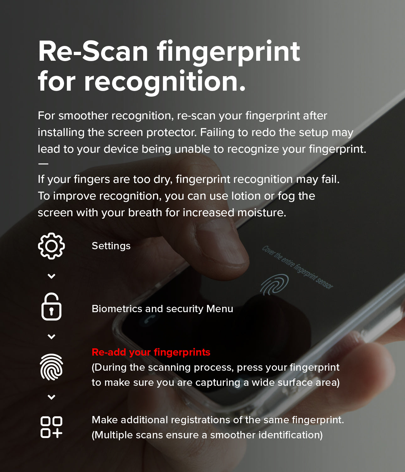 Galaxy S25 Ultra Screen Protector | Re-Scan fingerprint for recognition