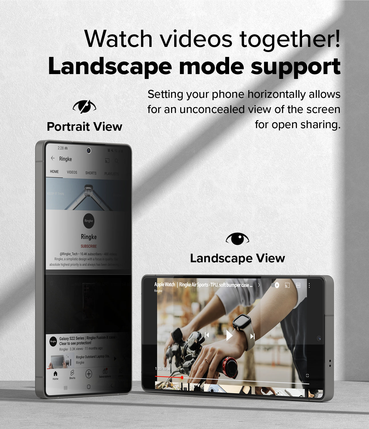 Galaxy S25 Plus Screen Protector | Watch videos together! Landscape mode support