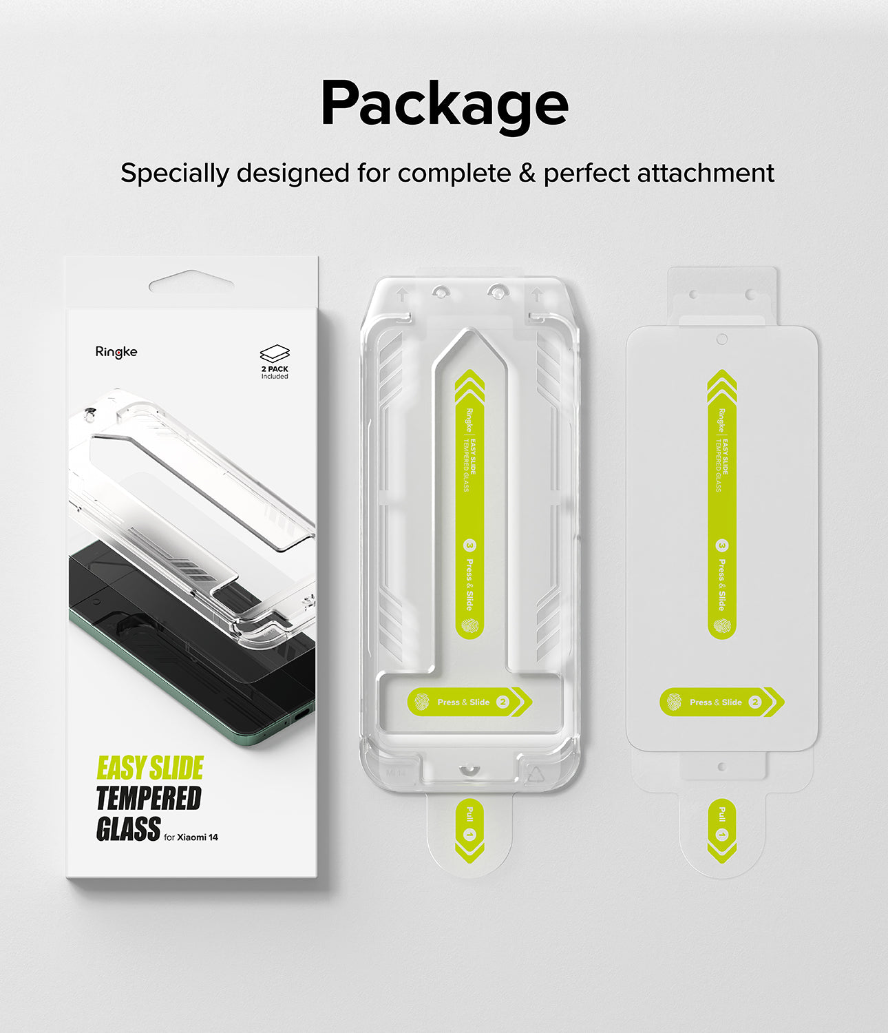 Xiaomi 14 Screen Protector | Easy Slide Tempered Glass - Package