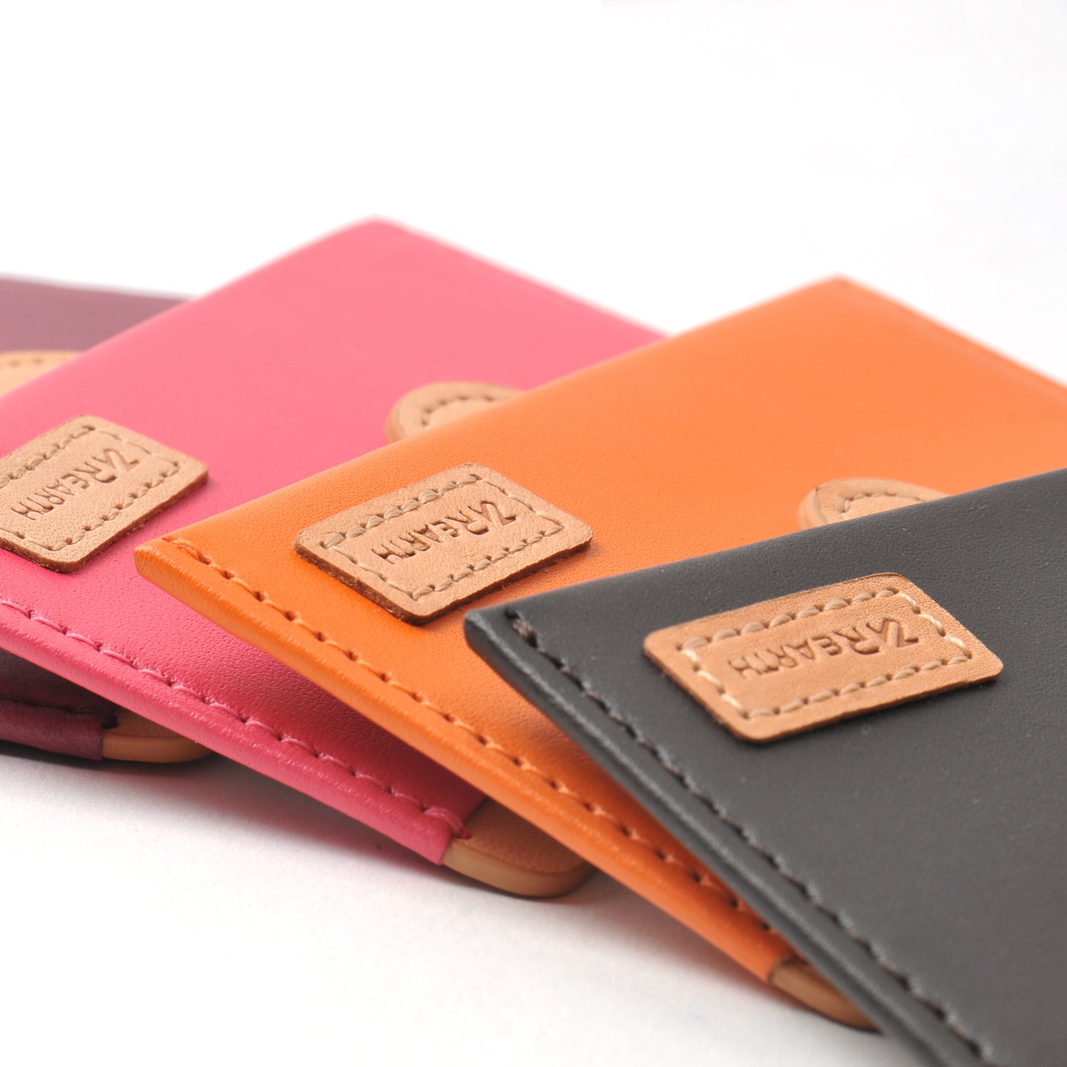 Handmade Orange Leather Credit Card Holder outlet DOUBLE SIDE Genuine (any colors)