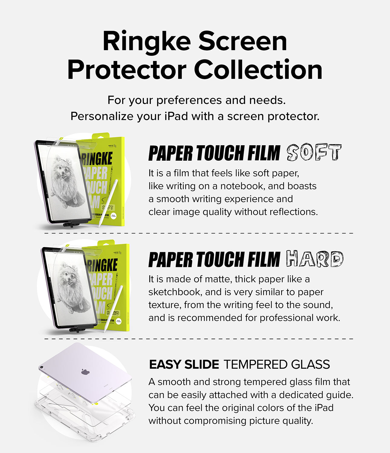 iPad Air 11" (M2) Screen Protector | Paper Touch Film - Hard - Ringke Screen Protector Collection