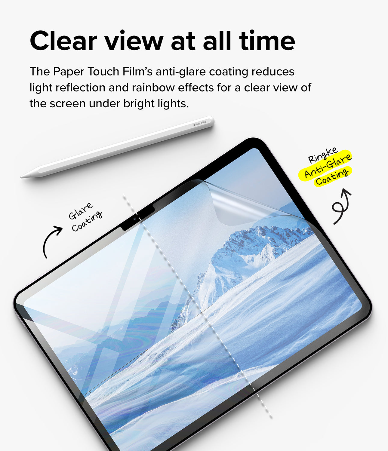 iPad Air 11" (M2) Screen Protector | Paper Touch Film - Hard - Clear view at all time. The Paper Touch Film's anti-glare coating reduces light reflection and rainbow effects for a clear view of the screen under bright lights.