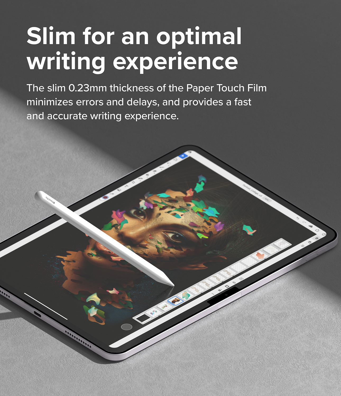 iPad Air 11" (M2) Screen Protector | Paper Touch Film - Hard - Slim for an optimal writing experience. The slim 0.23mm thickness of the Paper Touch Film minimizes errors and delays, and provides a fast and accurate writing experience.