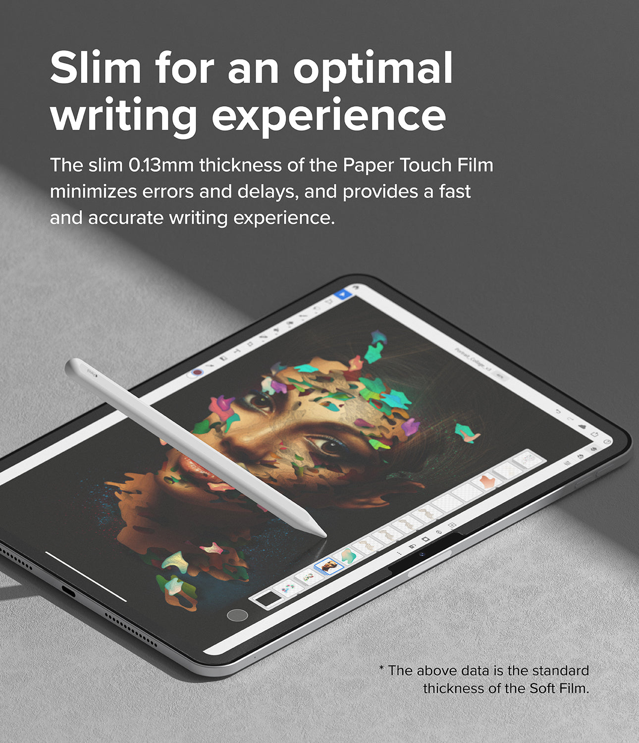 iPad Pro 13" (M4) Screen Protector | Paper Touch Film - Soft - Slim for an optimal writing experience. The slim 0.13 thickness of the Paper Touch Film minimizes errors and delays, and provides a fast and accurate writing experience.