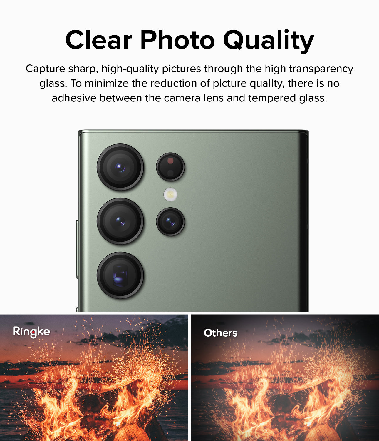 Ringke Camera Lens Frame Glass Compatible with Samsung Galaxy S23 and Galaxy S23 Plus 5G, Aluminum Metal Individual Camera Lens Protector Cover