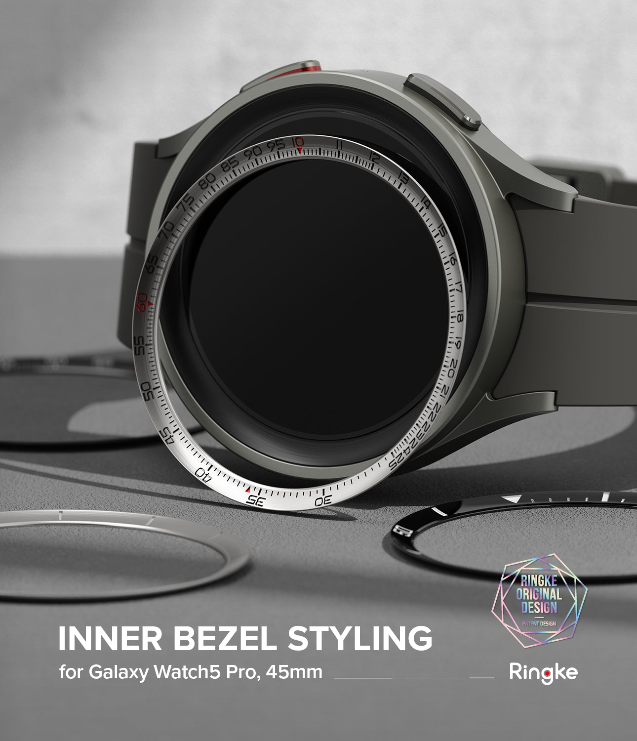 Samsung Galaxy Watch 5 Pro band black RINGKE BEZEL STYLING (45 MM)
