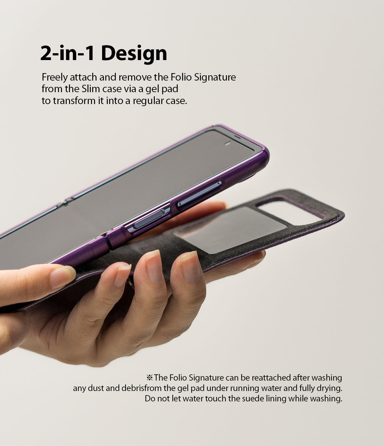 FODDOM Samsung Galaxy Z Flip 3 Case with Ring (Color: Purple)