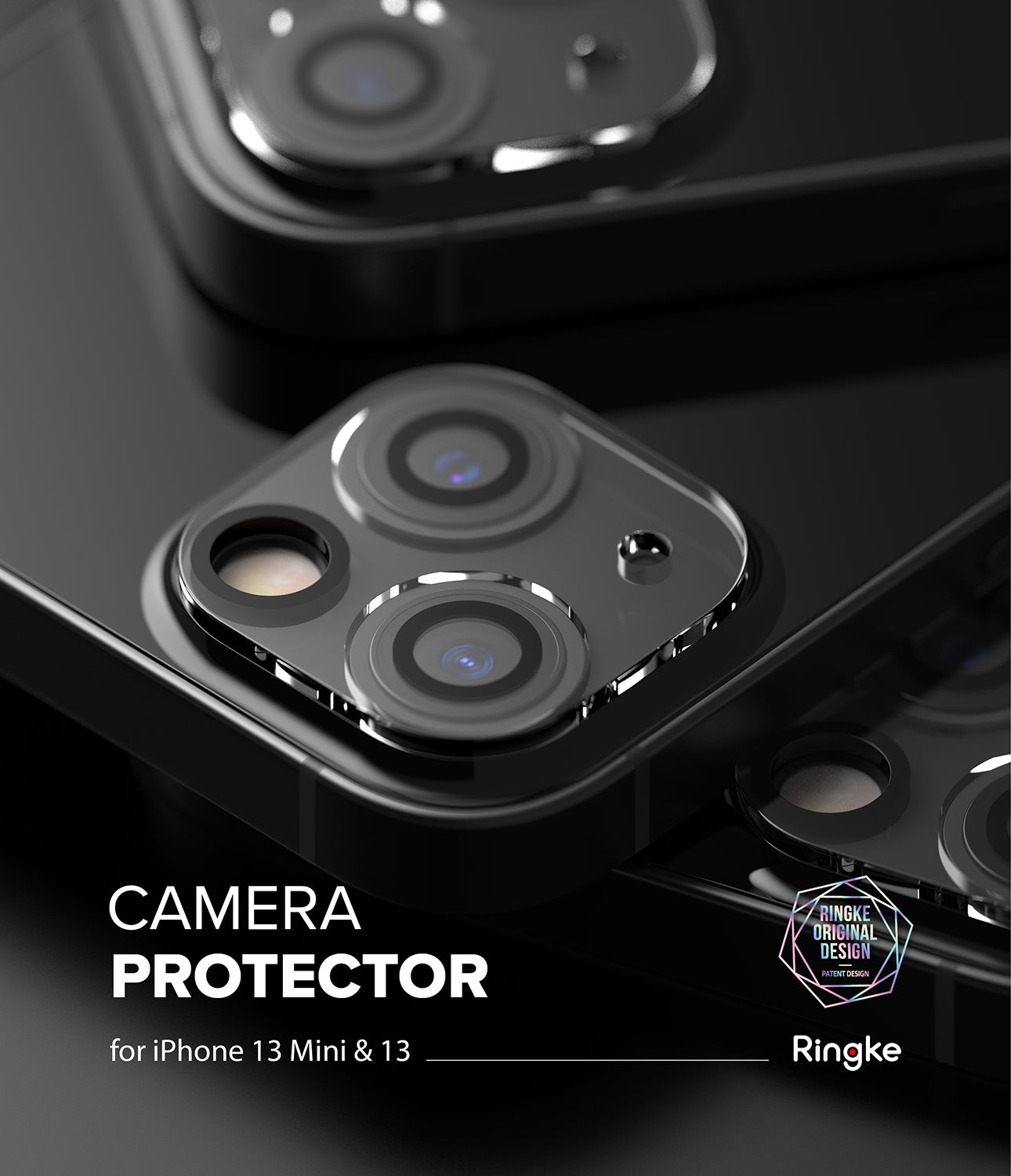  RhinoShield Camera Lens Protector Compatible with [iPhone 13/13  mini]  Impact Protection - High Clarity and Scratch/Fingerprint Resistant  9H Tempered Glass with Aluminum Trim - Black : Cell Phones & Accessories